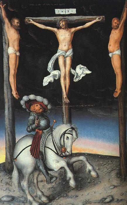 Lucas  Cranach The Crucifixion with the Converted Centurion